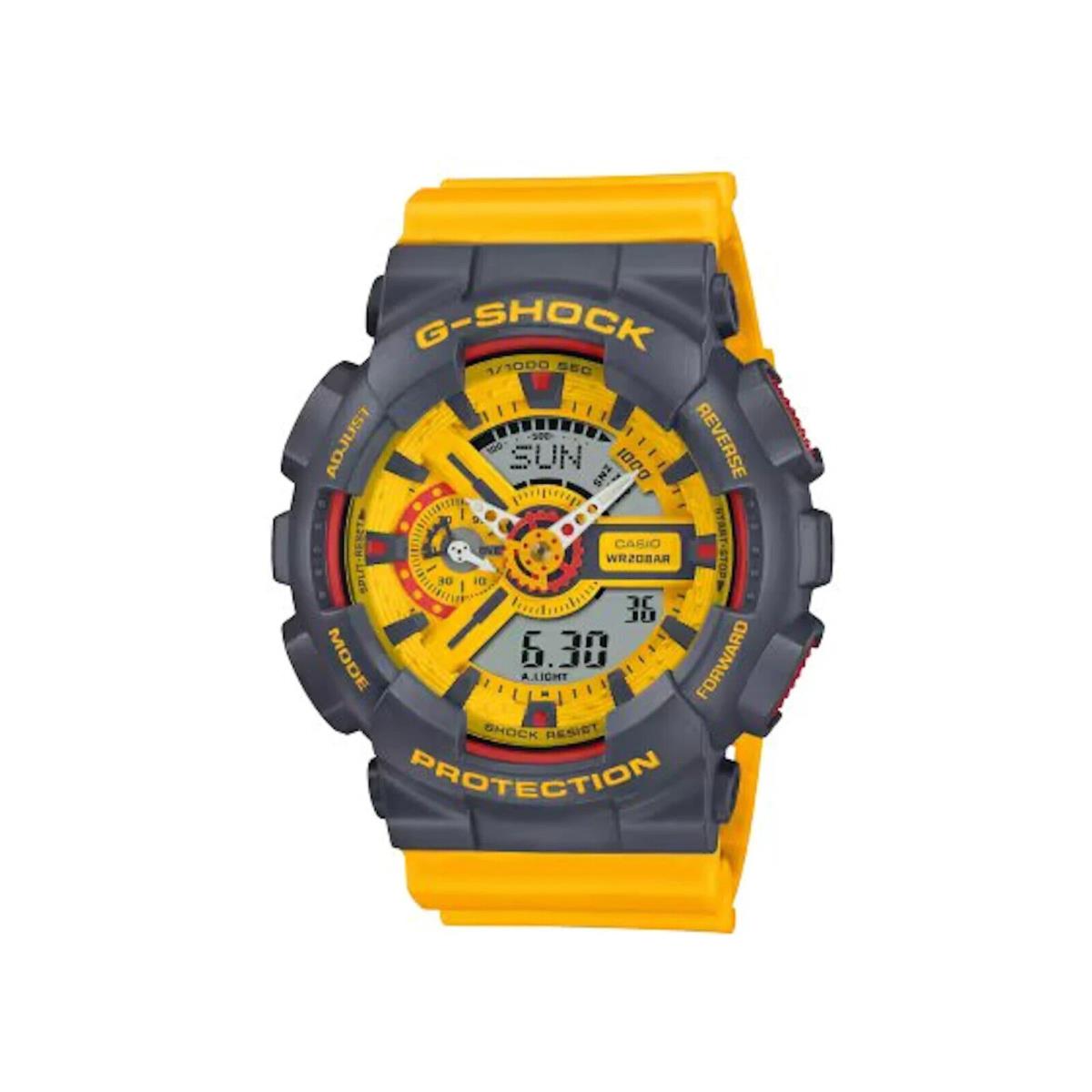 Casio G-shock GA110Y-9A Analog/digital Grey/red/yellow Watch