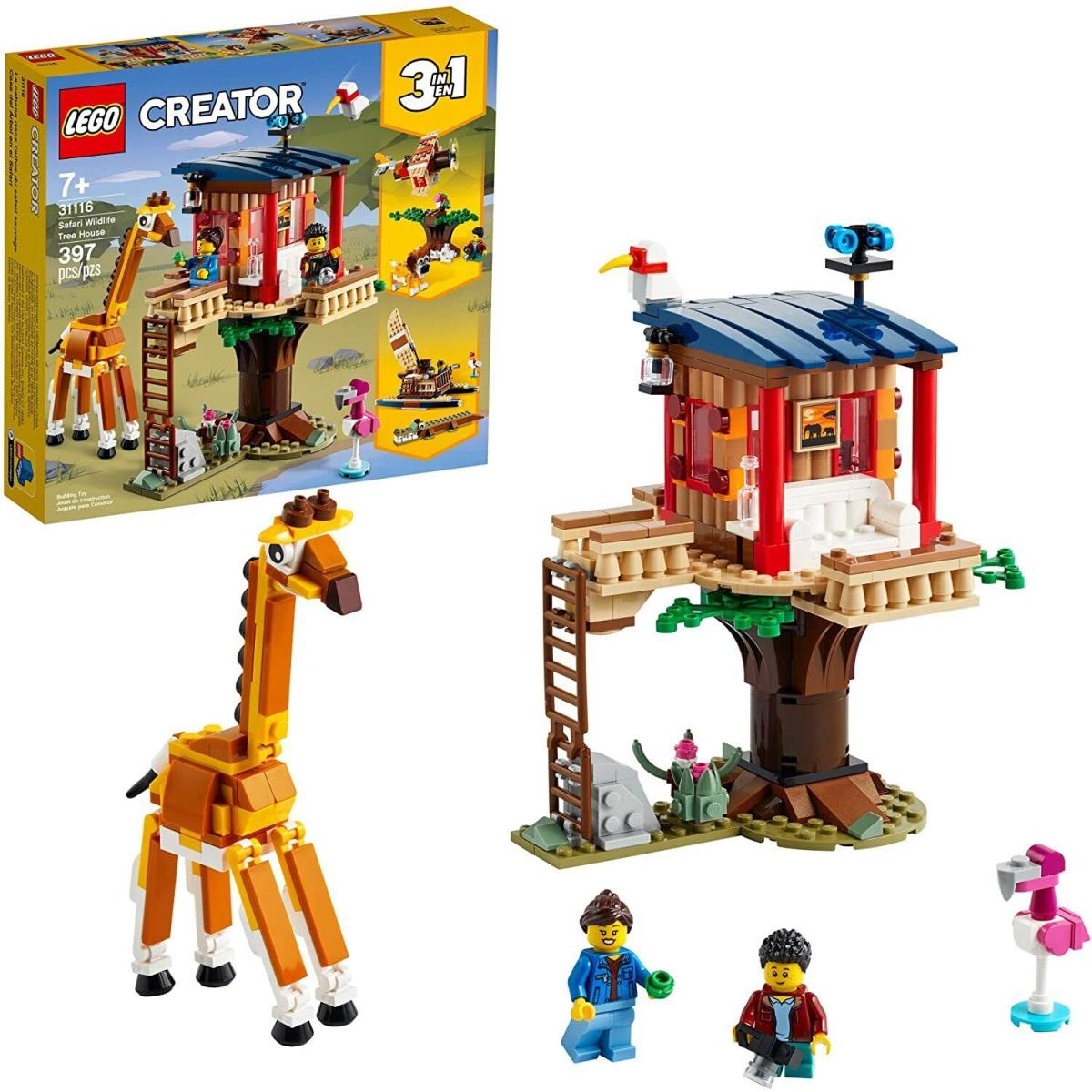 Lego Creator 3in1 Safari Wildlife Tree House 31116 Building Kit 397pcs