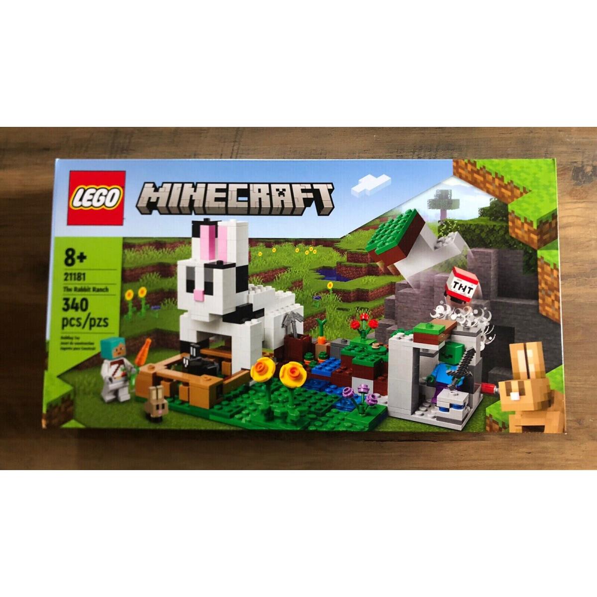 Lego The Rabbit Ranch Minecraft 21181 Building Kit 340 Pcs Playset Set