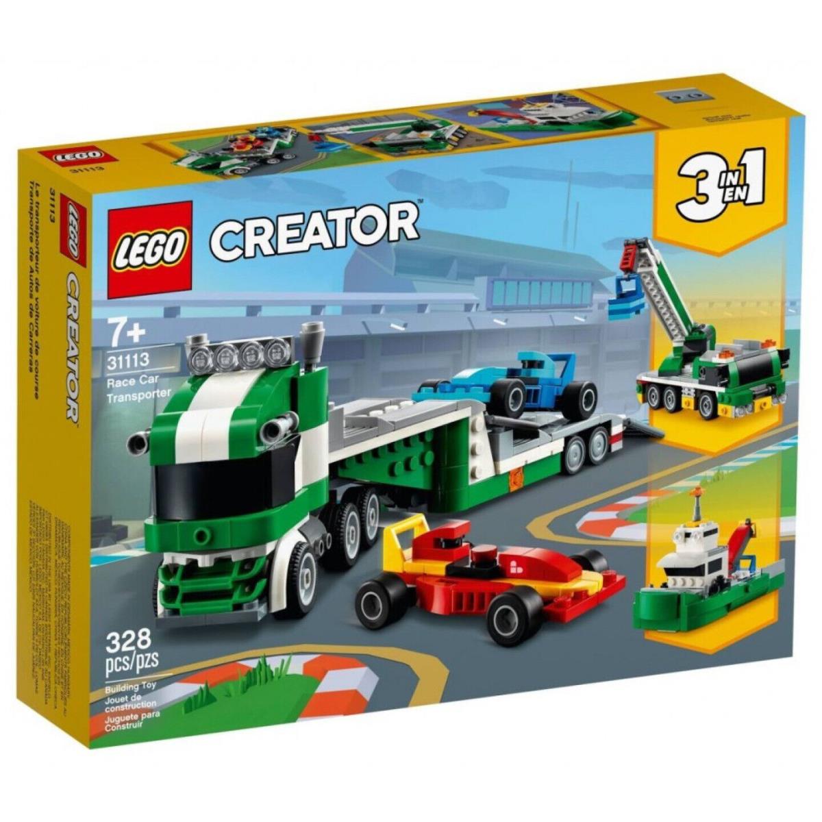 Lego Creator 3in1 Race Car Transporter 31113 Building Kit 328 Pieces