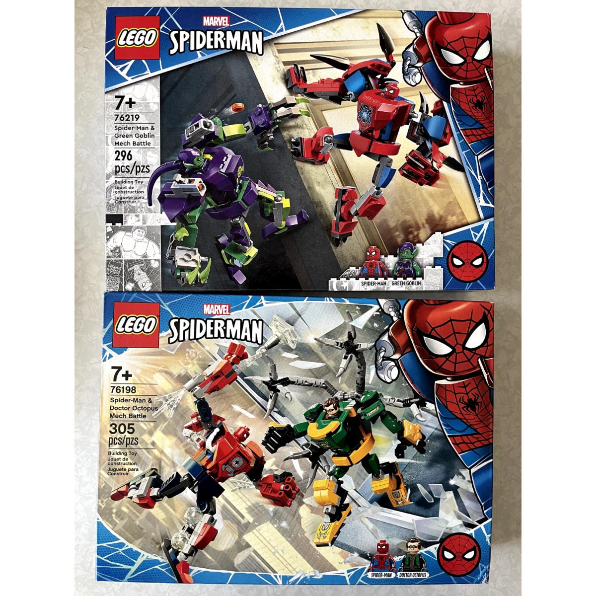 Lego Marvel Spider-man 2 Sets 76198 Dr Octopus 76219 Green Goblin Mech Battle