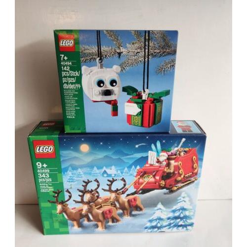 Lego Santa`s Sleigh Polar Bear Oranment 40499 40494