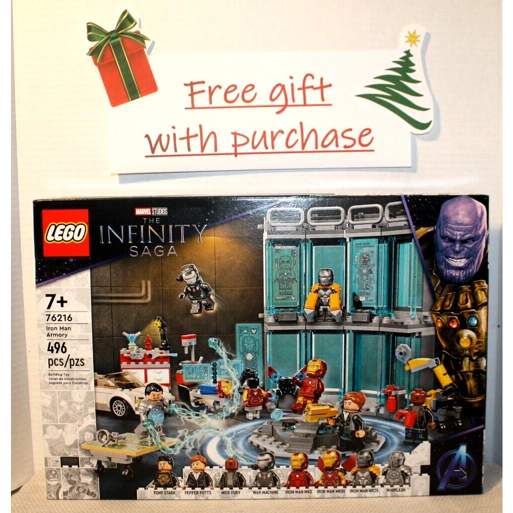 Lego Marvel Studio 76216 Iron Man Armory W/free Gift