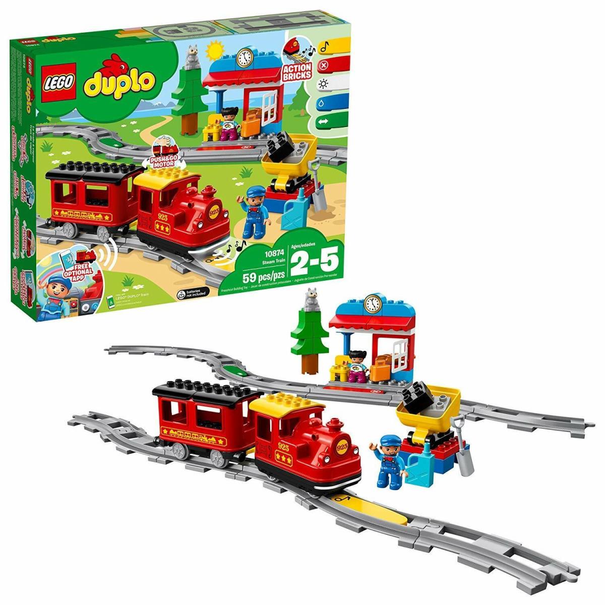Lego Train Toy Playset Remote Control Building Blocks Set Toddlers Learn Gift Duplo