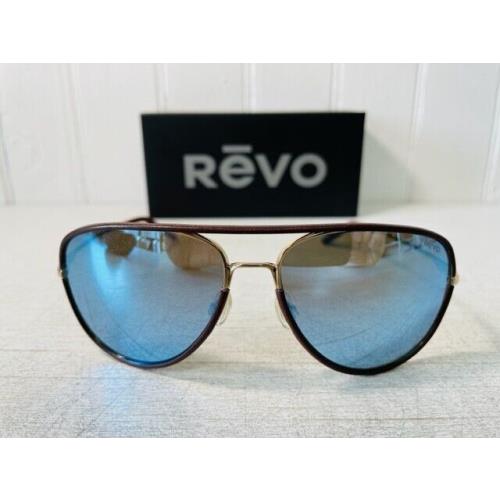 Revo RE1030 04 BL Carlisle Gold Leather w/ Blue Water Polarized Lens Suns