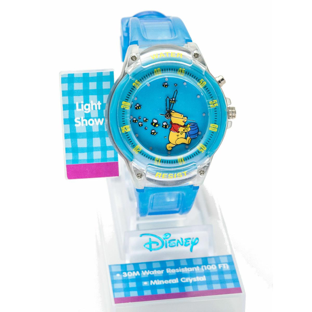 Collectible Disney Lorus Winnie The Pooh Light Show Plastic Band Quartz Watch