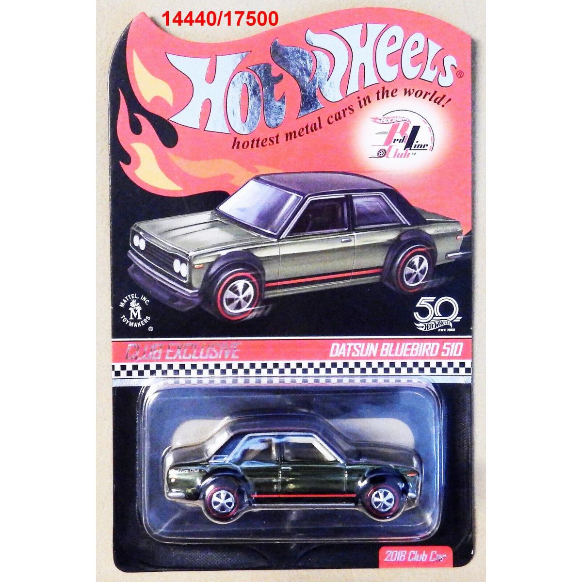 Hot Wheels Rlc 1971 Datsun Bluebird 510 Pick Your Car S Red Line Club 2018-Green 14440/17500