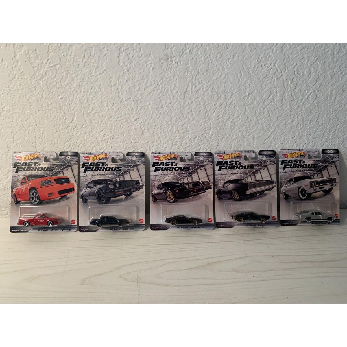 2022 Hot Wheels Retro Entertainment Fast Furious Set of 5 Cars Vhtf