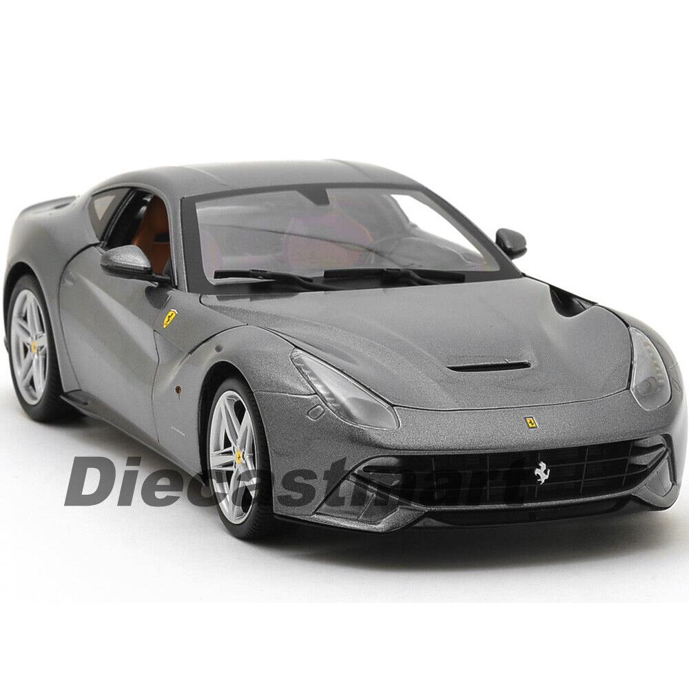 Ferrari F12 Berlinetta Metallic Grey 1:18 Diecast Model Car BY Hotwheels BCJ74 - Grey