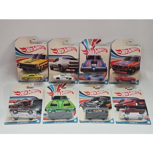8 Complete Set Hot Wheels American Muscle Cars Ford Dodge Buick Pontiac Mercury