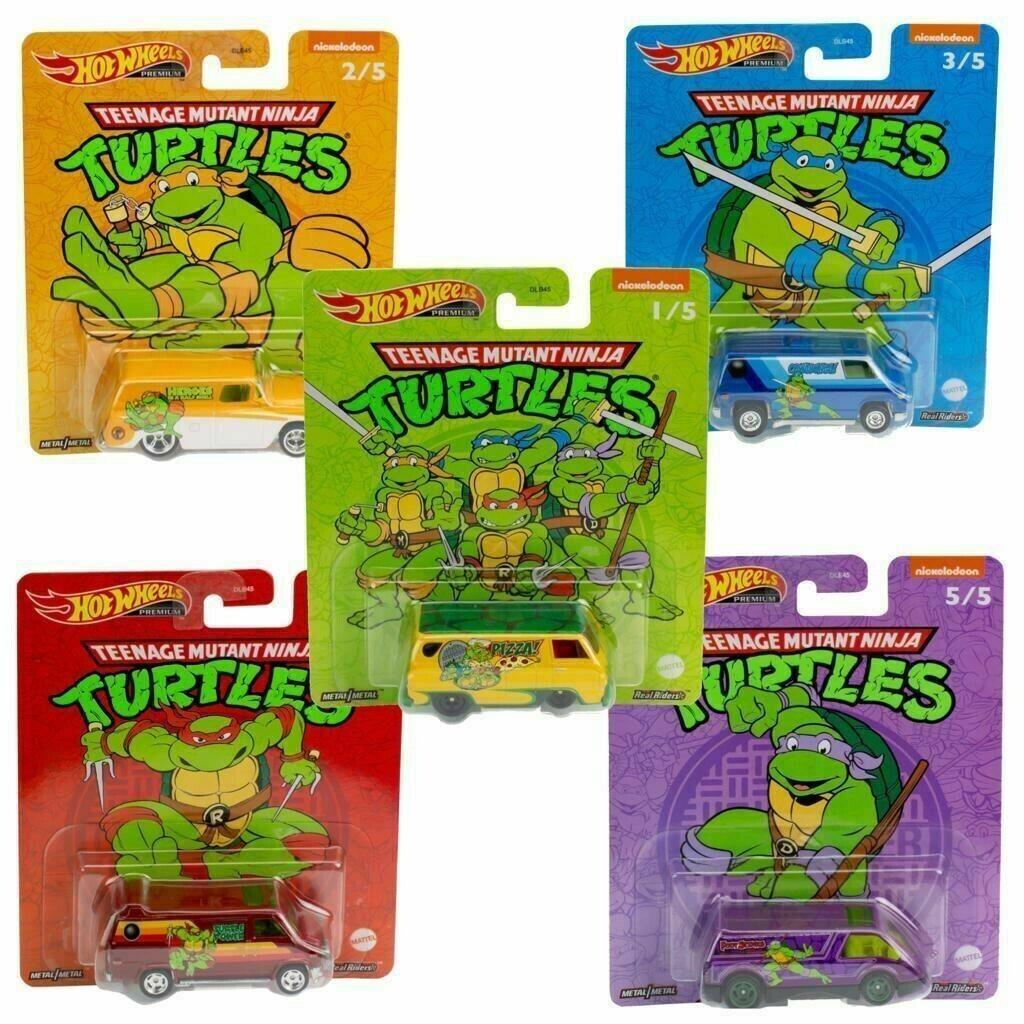 Hot Wheels 1:64 Case DLB45-946N 12 Pcs Teenage Mutant Ninja Turtles Model