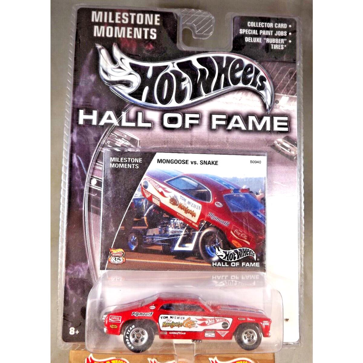 2002 Hot Wheels Hall of Fame-milestone Moments Mongoose Vs Snake Tom Mcewen Red