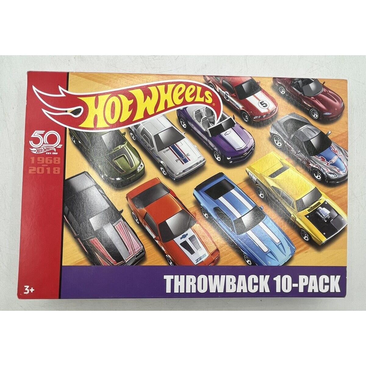 Hot Wheels 2018 50TH Anniversary Throwback 10 Pack Collector Box MVP015369