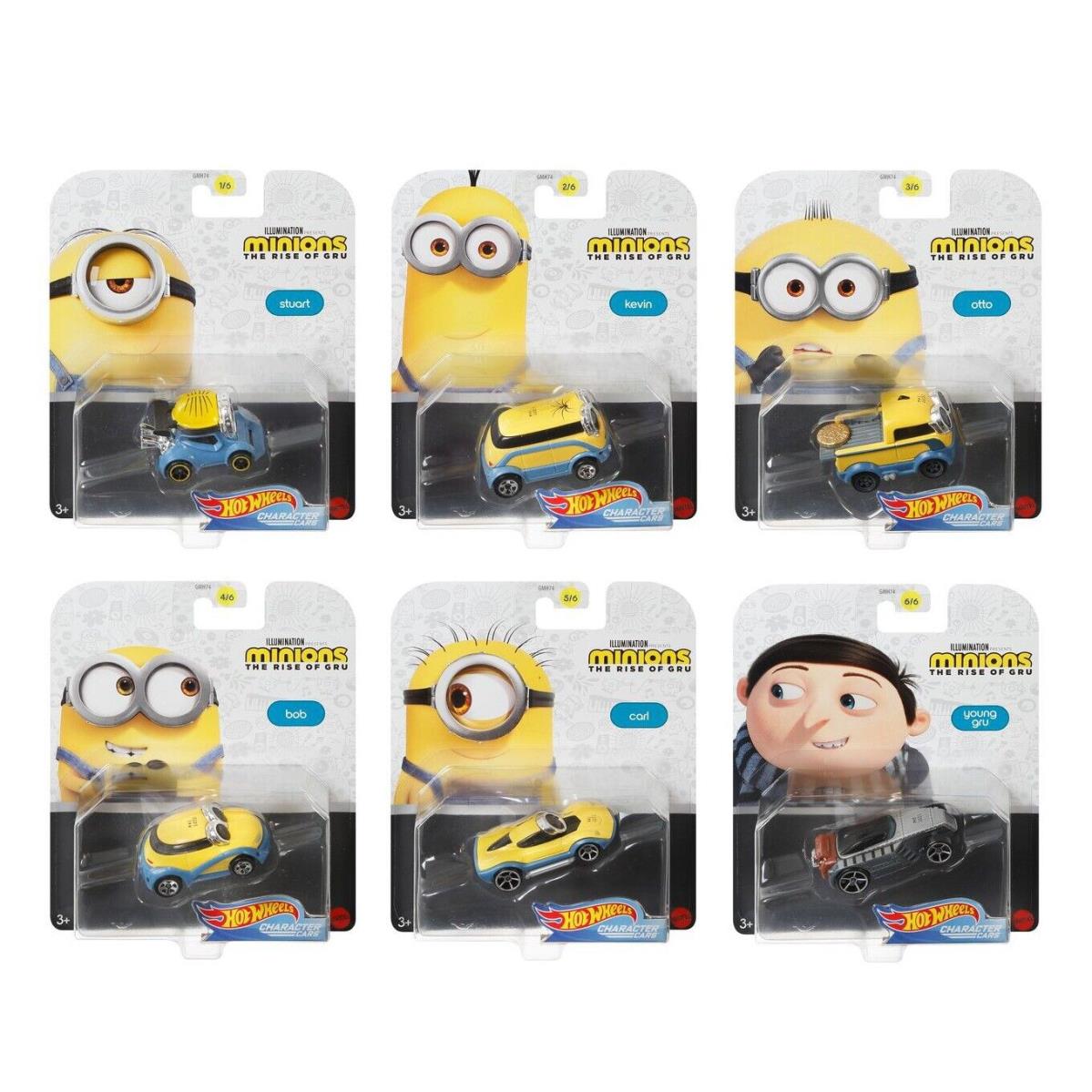 Hot Wheels 2020 Minions The Rise of Gru Set of 6 Character Car 1/64 Diecast