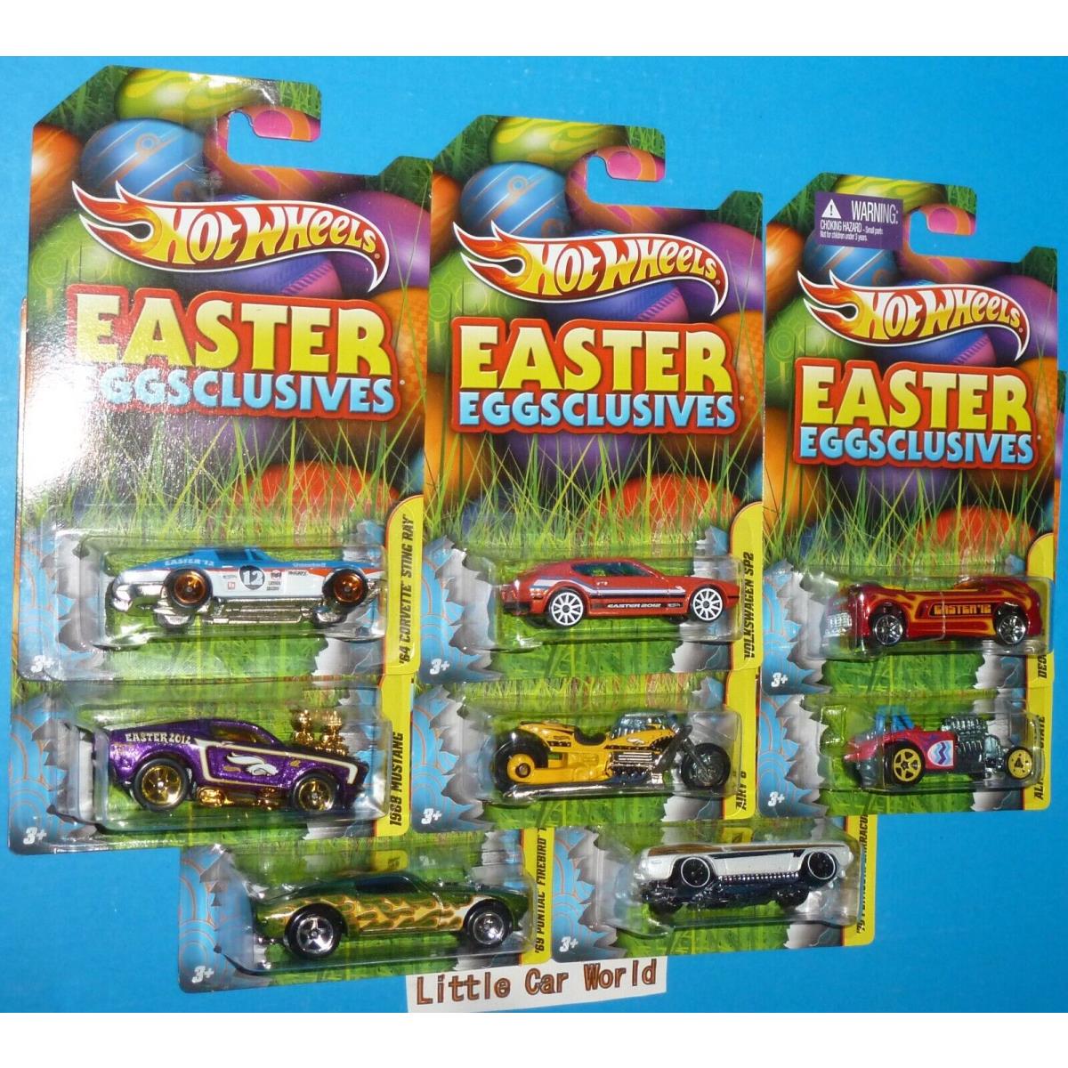 2012 Hot Wheels Easter Eggsclusives Set of 8 Mustang Cuda Corvette Firebird VW
