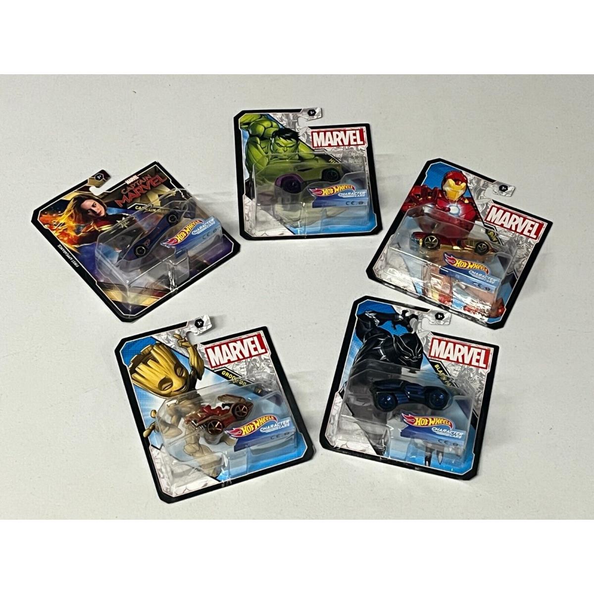 Hot Wheels 2018 Character Cars Action Feature Marvel Complete Set Of 5