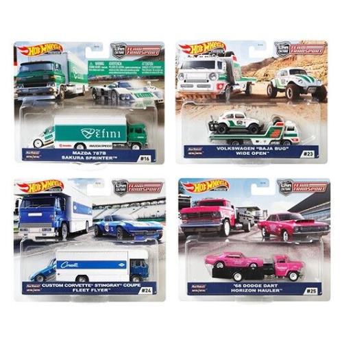 Hot Wheels 2020 Team Transport J Set Of 4 Baja Bug Dodge Corvette FLF56-956J