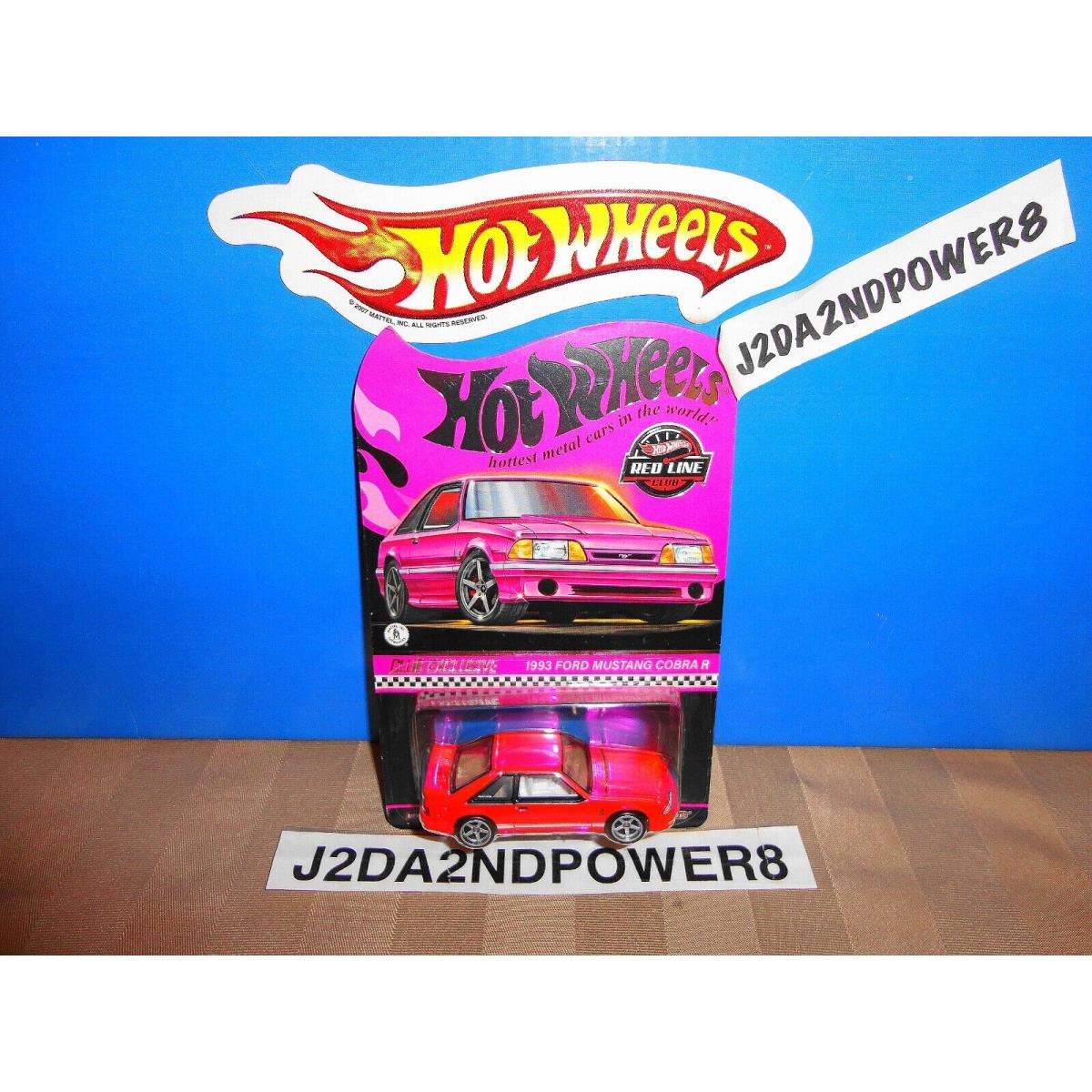 Hot Wheels 2024 Rlc Exclusive 1993 Ford Mustang Cobra R Pink 1:64 Scale Diecast