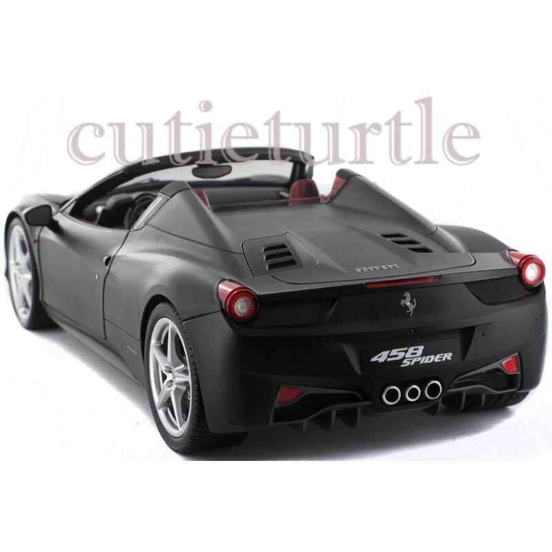 Hot Wheels Elite Ferrari 458 Italia Spider 1:18 Diecast X5485 Matte Black