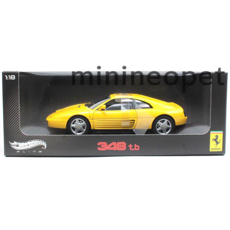 Hot Wheels Elite V7437 1989 89 Ferrari 348 TB 1/18 Diecast Yellow