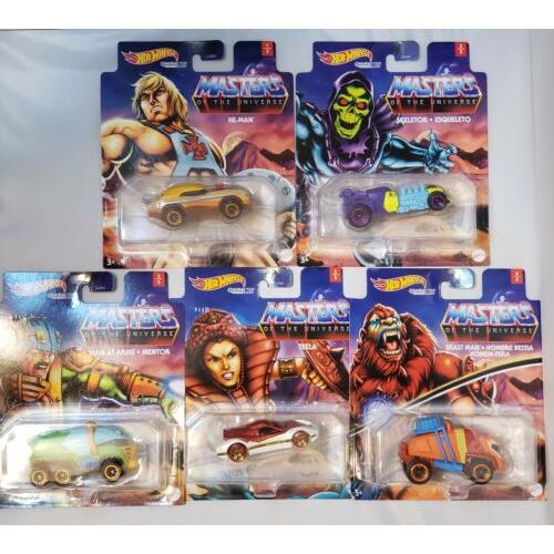 Hot Wheels 2021 Character Cars HE Man Masters OF The Universe Mix 1 - Set OF 5