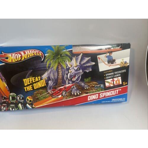 Hot Wheels Gravity Launch Playsets Dino Spinout Complete Track + Car