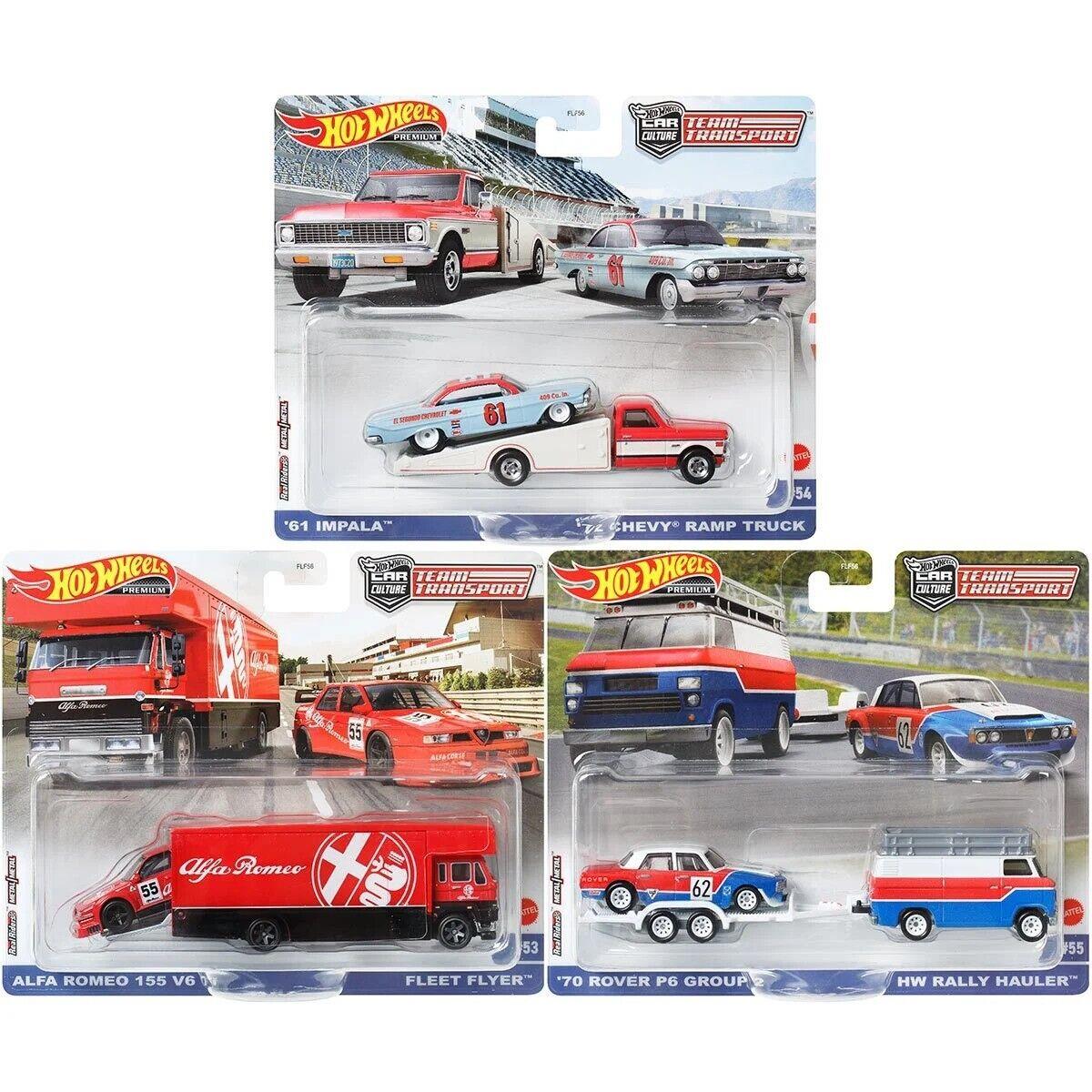 2023 Hot Wheels Car Culture Team Transport U Case 3 Cars Set 1/64 Die-cast Car