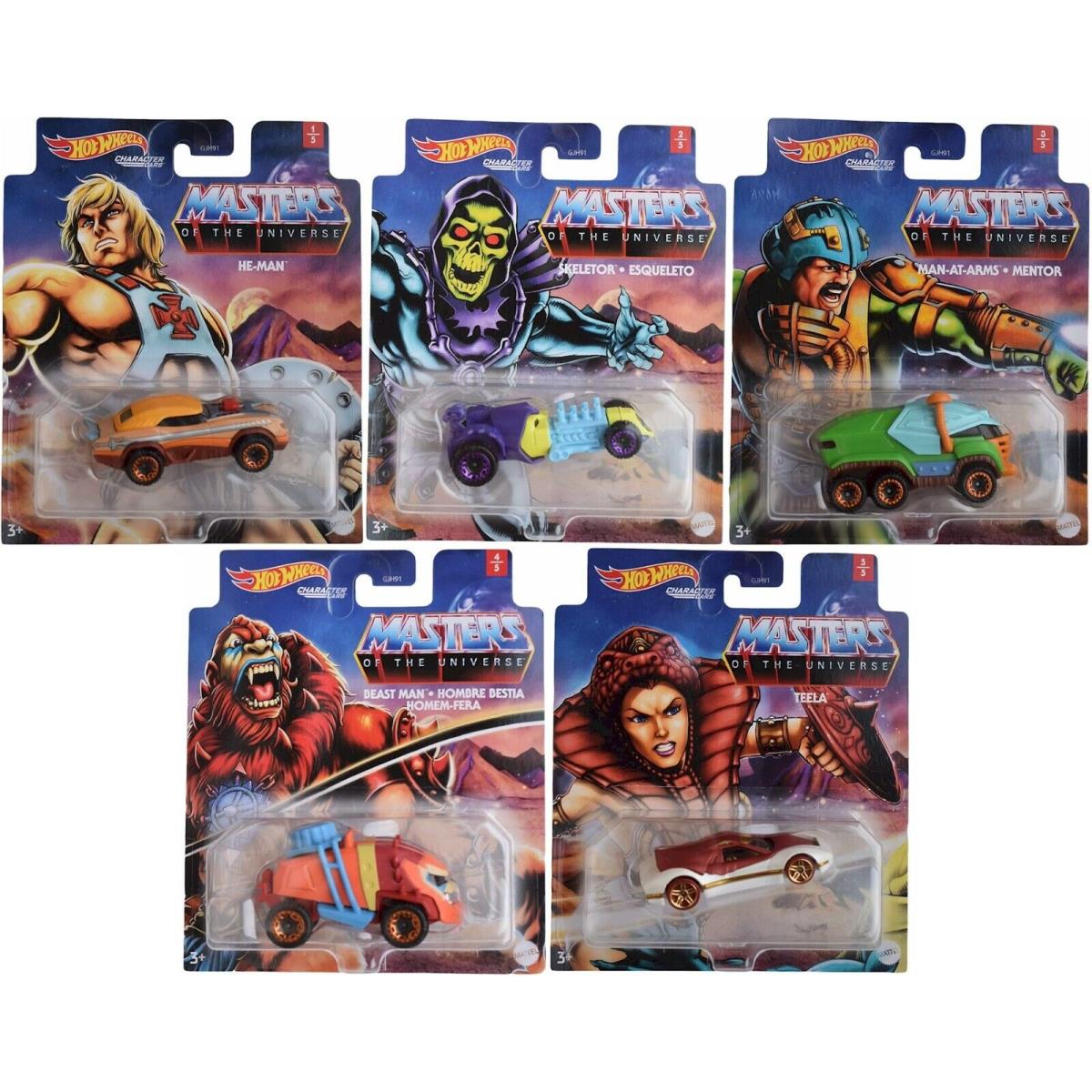 Hot Wheels Character Cars - 2021 Masters Of The Universe 5pc Set BBGJH91956G