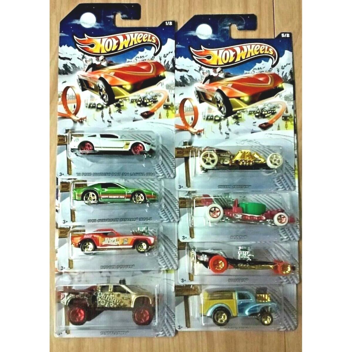Hot Wheels 2013 Holiday Cars Set OF 8 Ford Camaro Rodger Dodger
