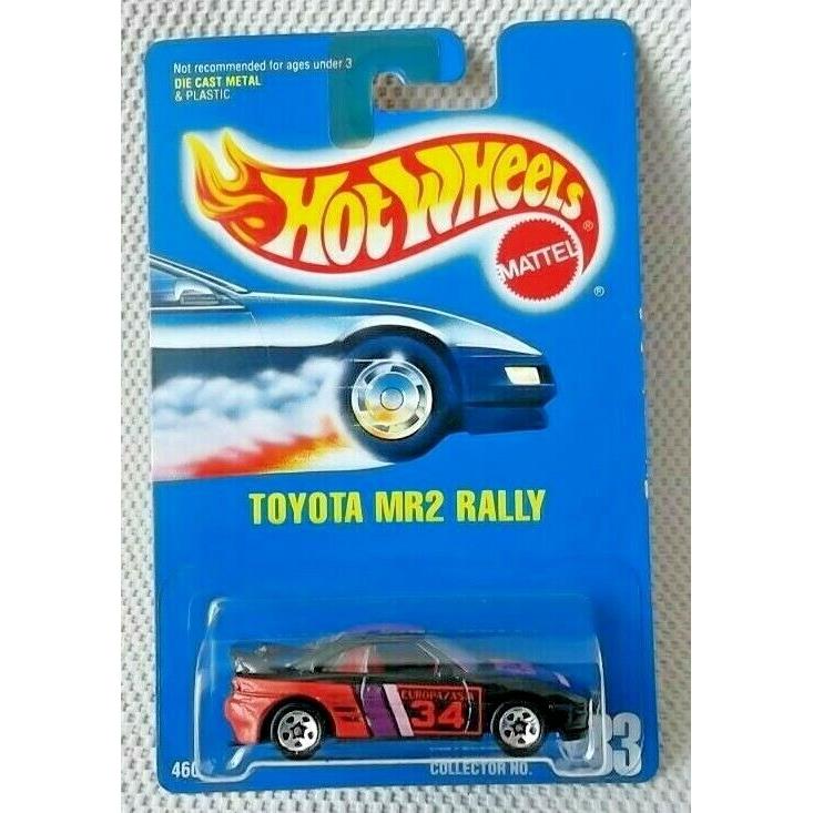 Totota MR2 Rally 233 5 Spoke Black 1:64 Hot Wheels 1991 Blue Card 4609 Htf