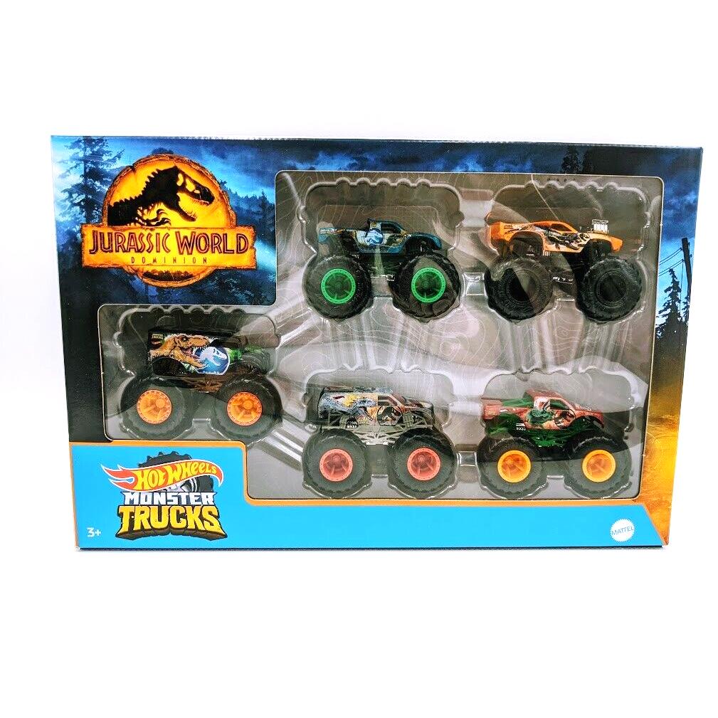 Hot Wheels Monster Trucks Jurassic World Set 1:64 Scale Diecast Cars Model Toys