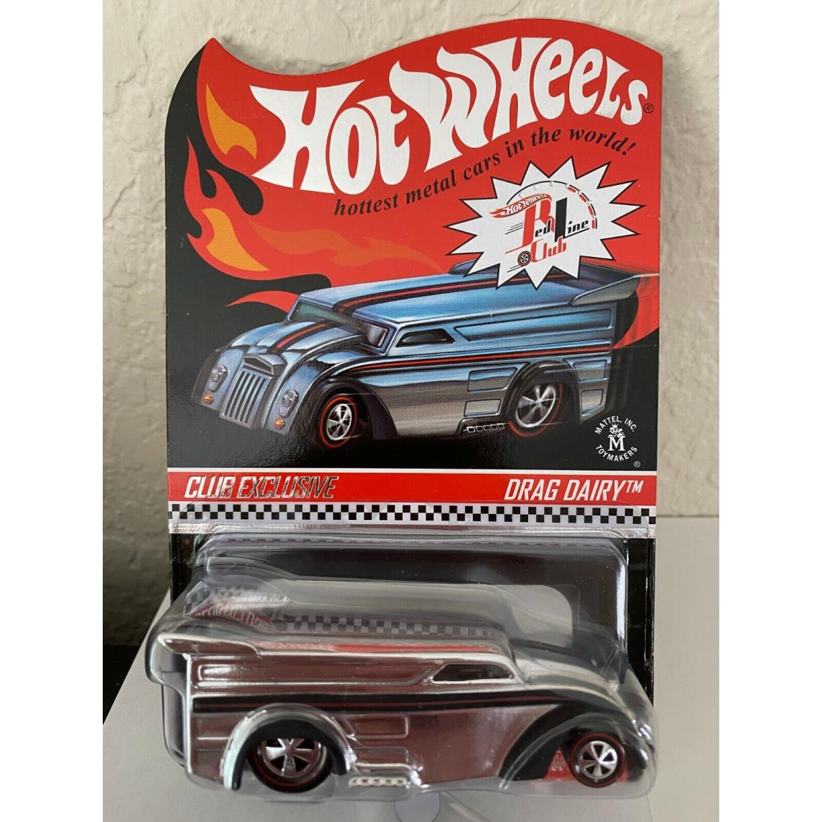Hot Wheels 2014 Red Line Club Drag Dairy Chrome 1693/3000 Club Car W/button