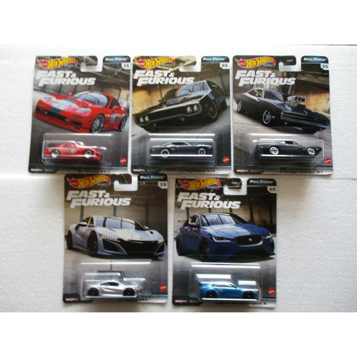 Hot Wheels Premium 2020 Fast Furious Full Force 5 Cars Riders/metals