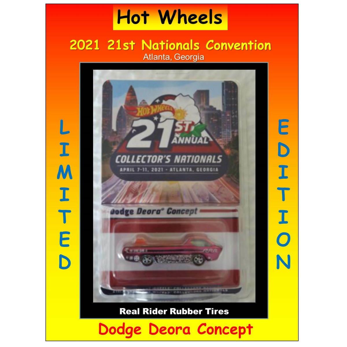 2021 Hot Wheels 21st National Convention Atlanta Leeway Dinner Dodge Deora Pink
