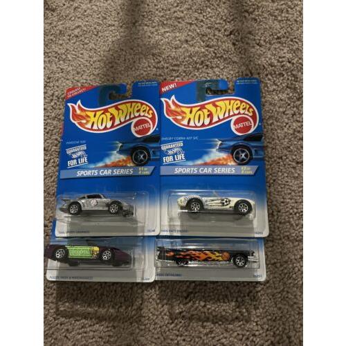 Hot Wheels Sports Car Series 4 Car Set IN 1996 Packages Detailed Graphics