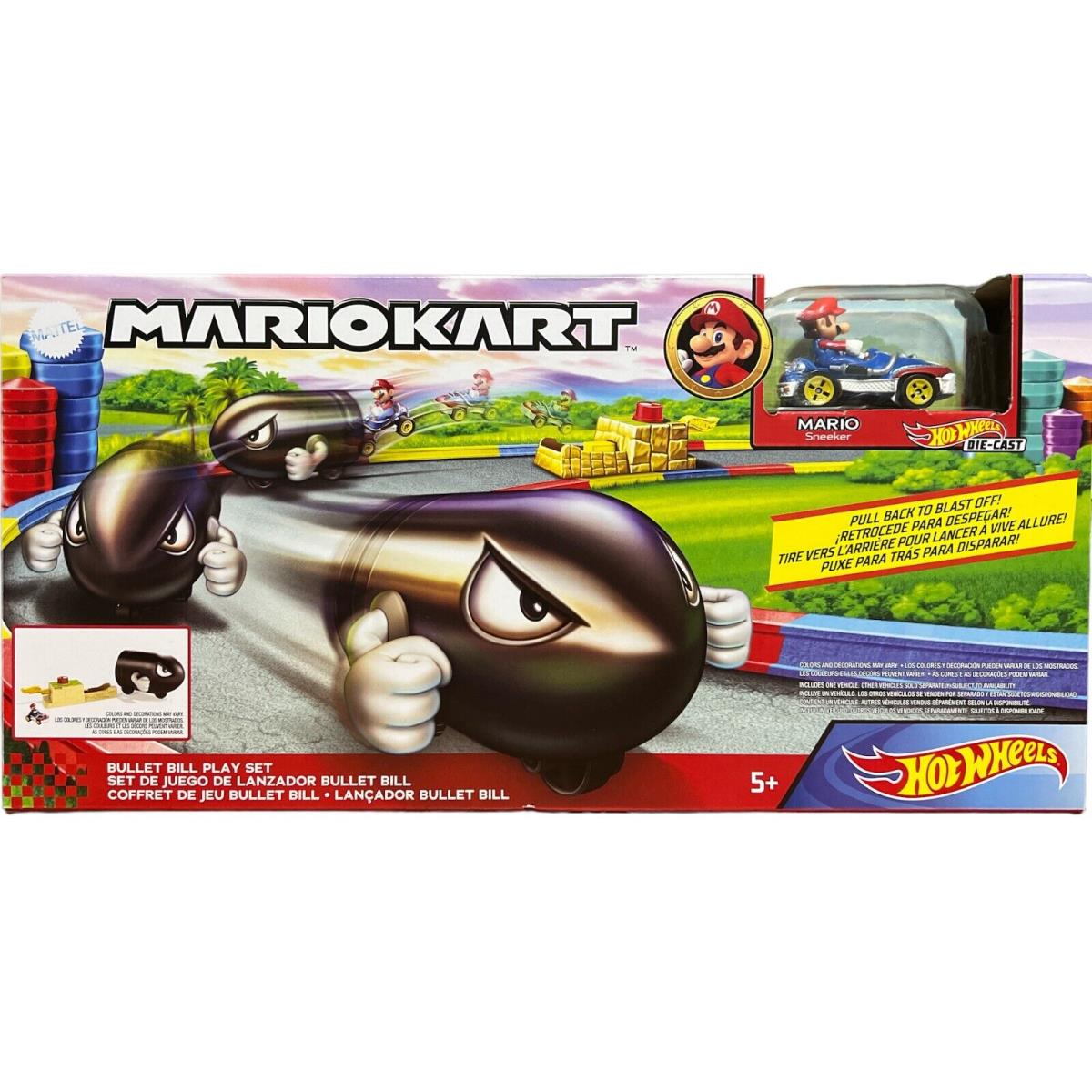 Hot Wheels Mario Kart Bullet Bill Playset Sneeker Vehicle GKY54 Die-cast Mattel - Multi-Color