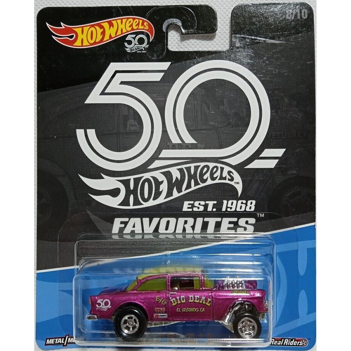 Hot Wheels 50th Favorites `55 Chevy Bel Air Gasser Real Riders FLF43-4B10