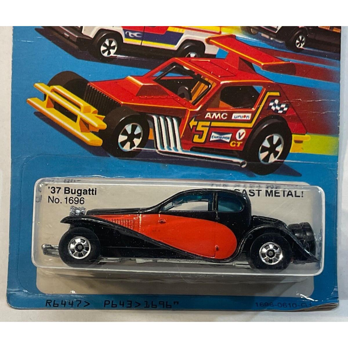 1980 Hot Wheels 1696 37 Bugati Die-cast Metal Silver IN Package