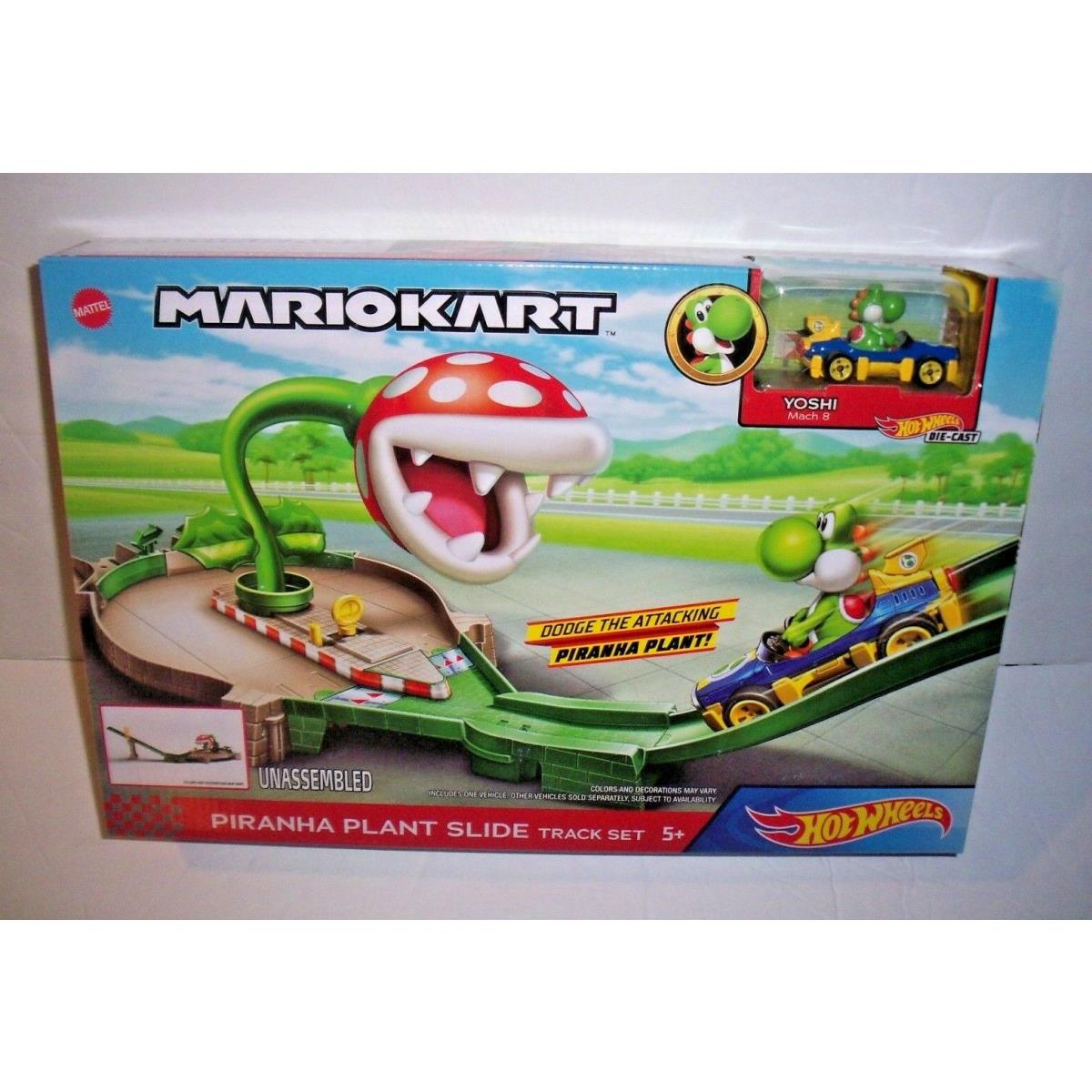 Hot Wheels Mariokart Piranha Plant Slide Track Set Yoshi Mach 8 887961773231
