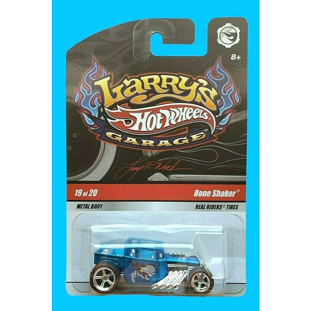 2009 Larry`s Hot Wheels Garage Bone Shaker Blue Real Riders 1:64 Moc 19 / 20