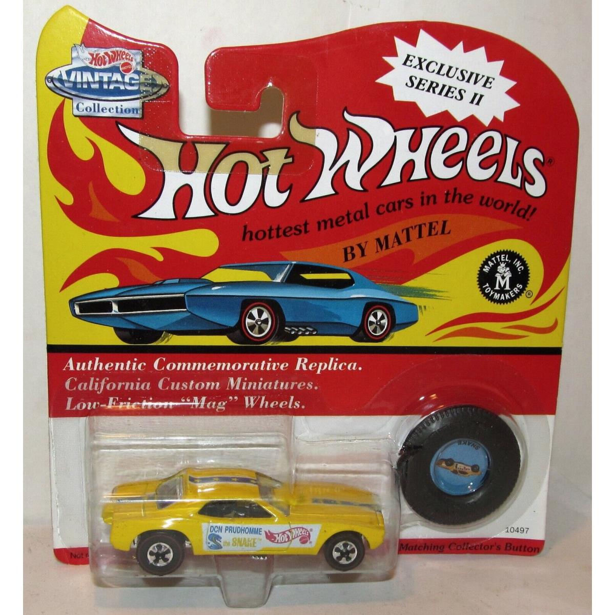 Hot Wheels Snake Funny Car Yellow 25th Anniversary 1993 Moc