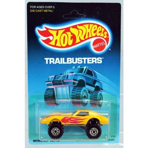Hot Wheels Monster Vette Trailbusters Series 3716 Nrfp 1988 Yellow Cts 1:64