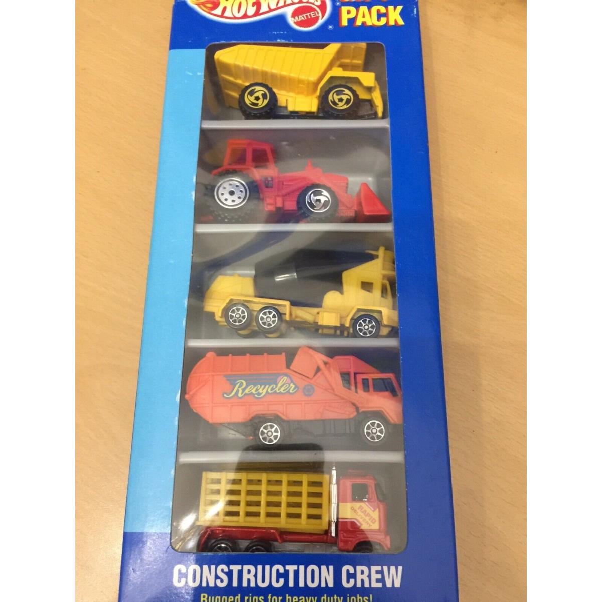 Hot Wheels 1994 Gift Pack 5 Cars Construction Crew 3871 Rare