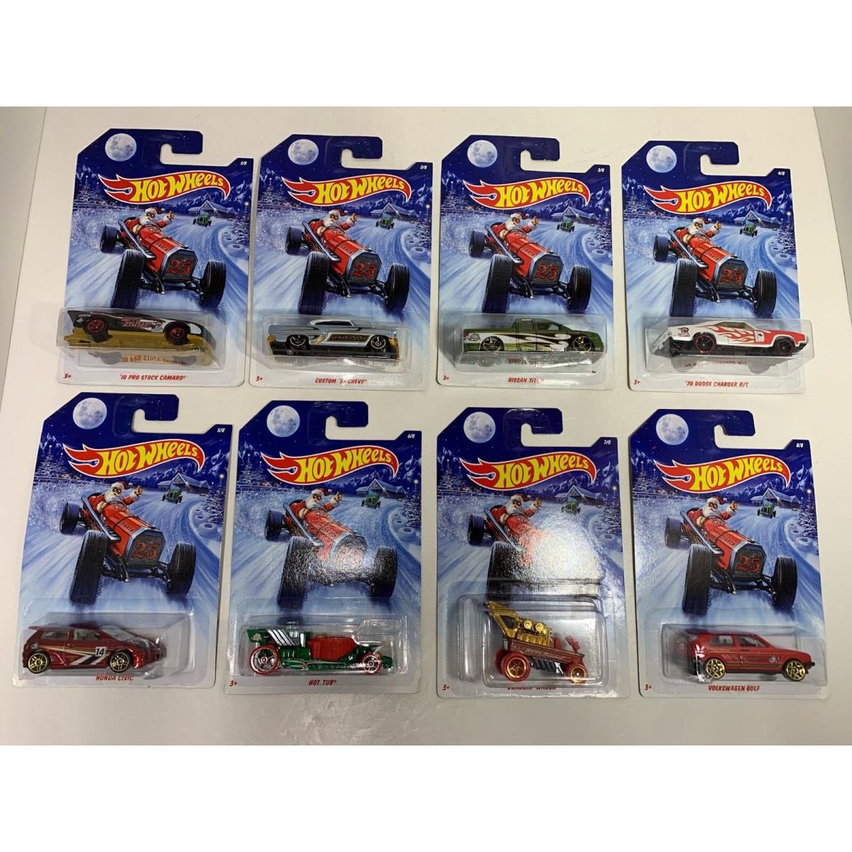 Hot Wheels Holiday Hot Rods Complete Set OF 8 Walmart Exclusive 2015