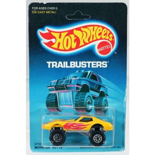 Hot Wheels Monster Vette Trailbusters Series 3716 Nrfp 1986 Yellow Cts 1:64