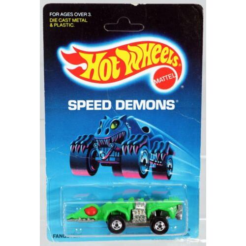 Hot Wheels Fangster Speed Demons Series 2059 Nrfp 1988 Green 1:64