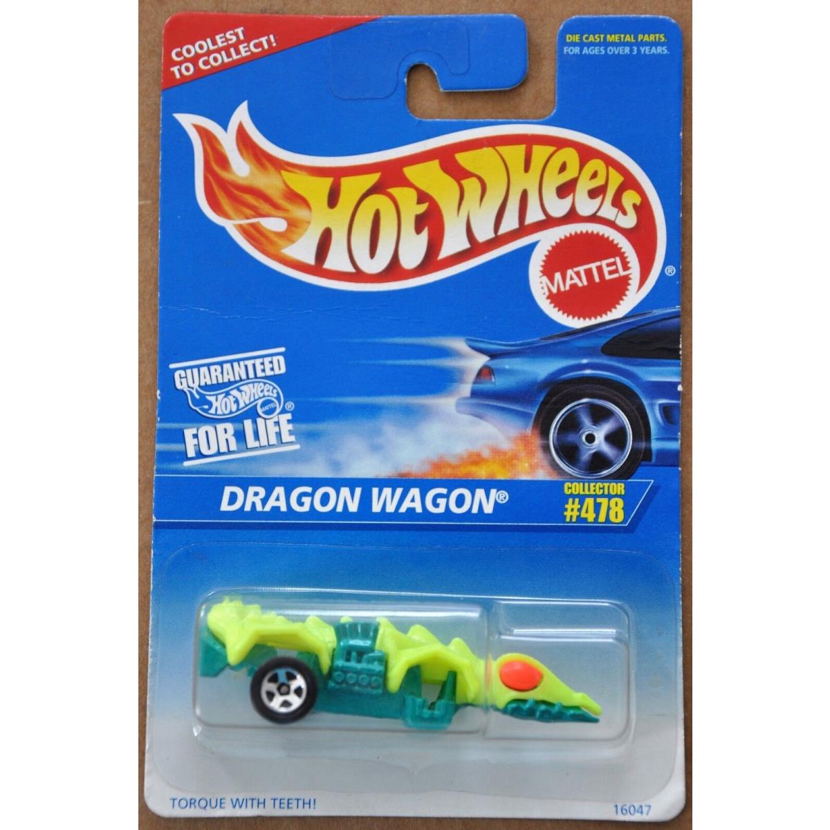 1996 Hot Wheels Dragon Wagon Collector 478 Error Missing Wheels