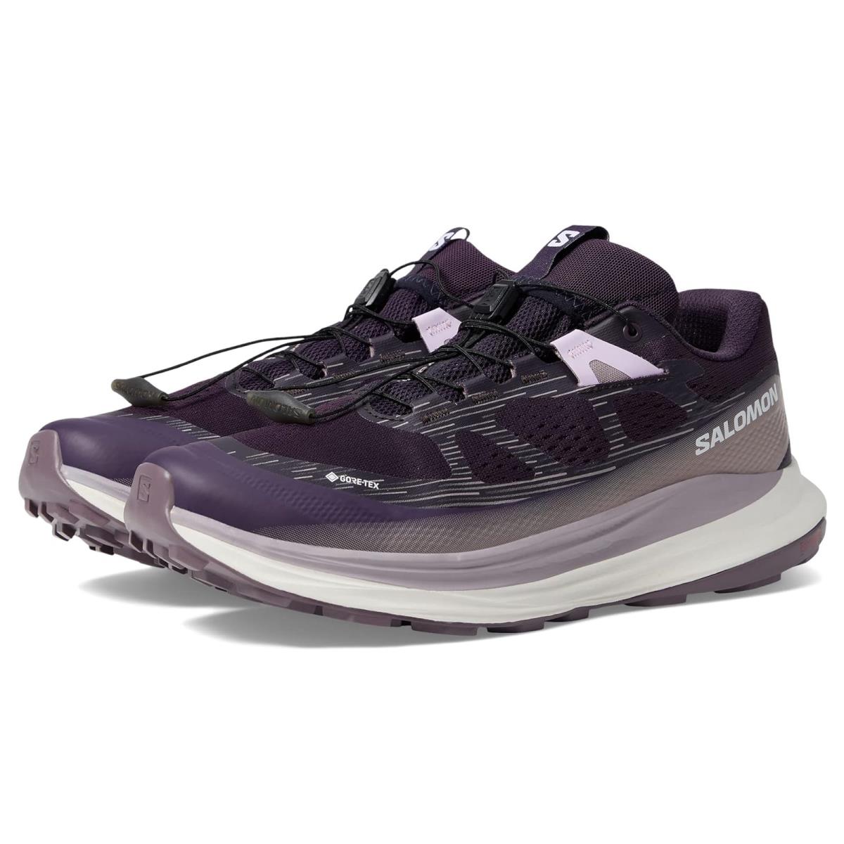 Woman`s Sneakers Athletic Shoes Salomon Ultra Glide 2 Gore-tex Nightshade White Moonscape