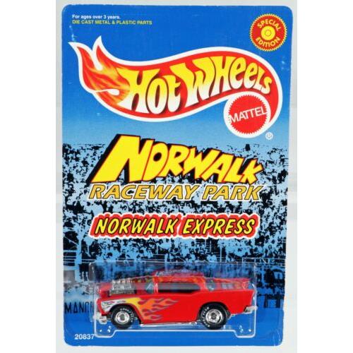 Hot Wheels 1957 Chevy Norwalk Raceway Park SE 20837 Nrfp 1998 Red 1:64