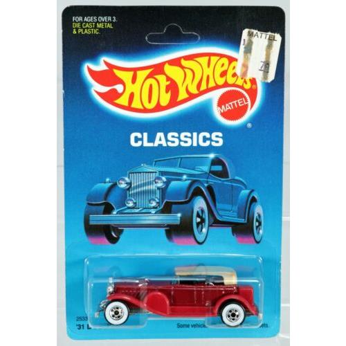 Hot Wheels `31 Doozie Classics Series 2533 Nrfp 1987 Maroon 1:64